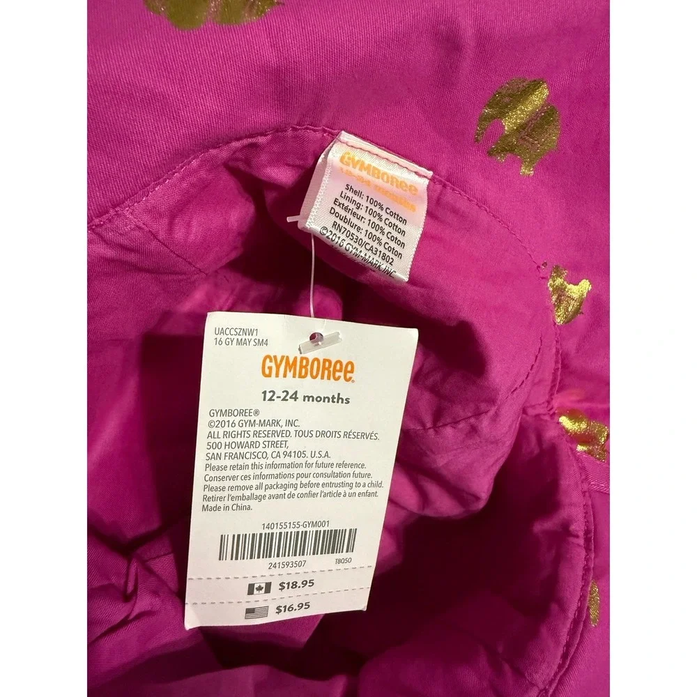 Lot of 2 Gymboree Girls Hat NWT 12-24 mo 2T 3T Teal Pink Elephants Baby Toddler